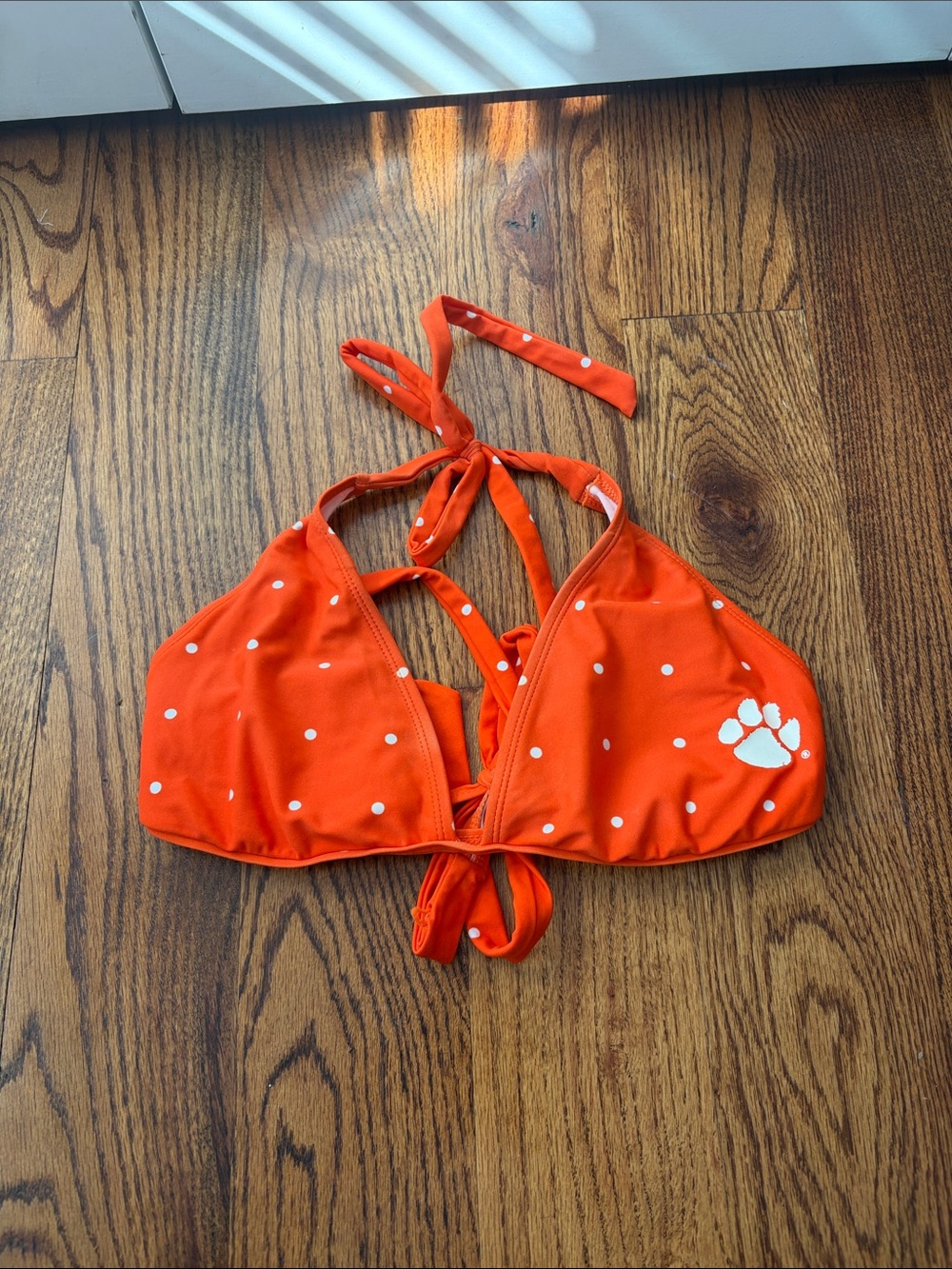 Clemson Tigers Polka Dot Halter Bikini Top Size Medium